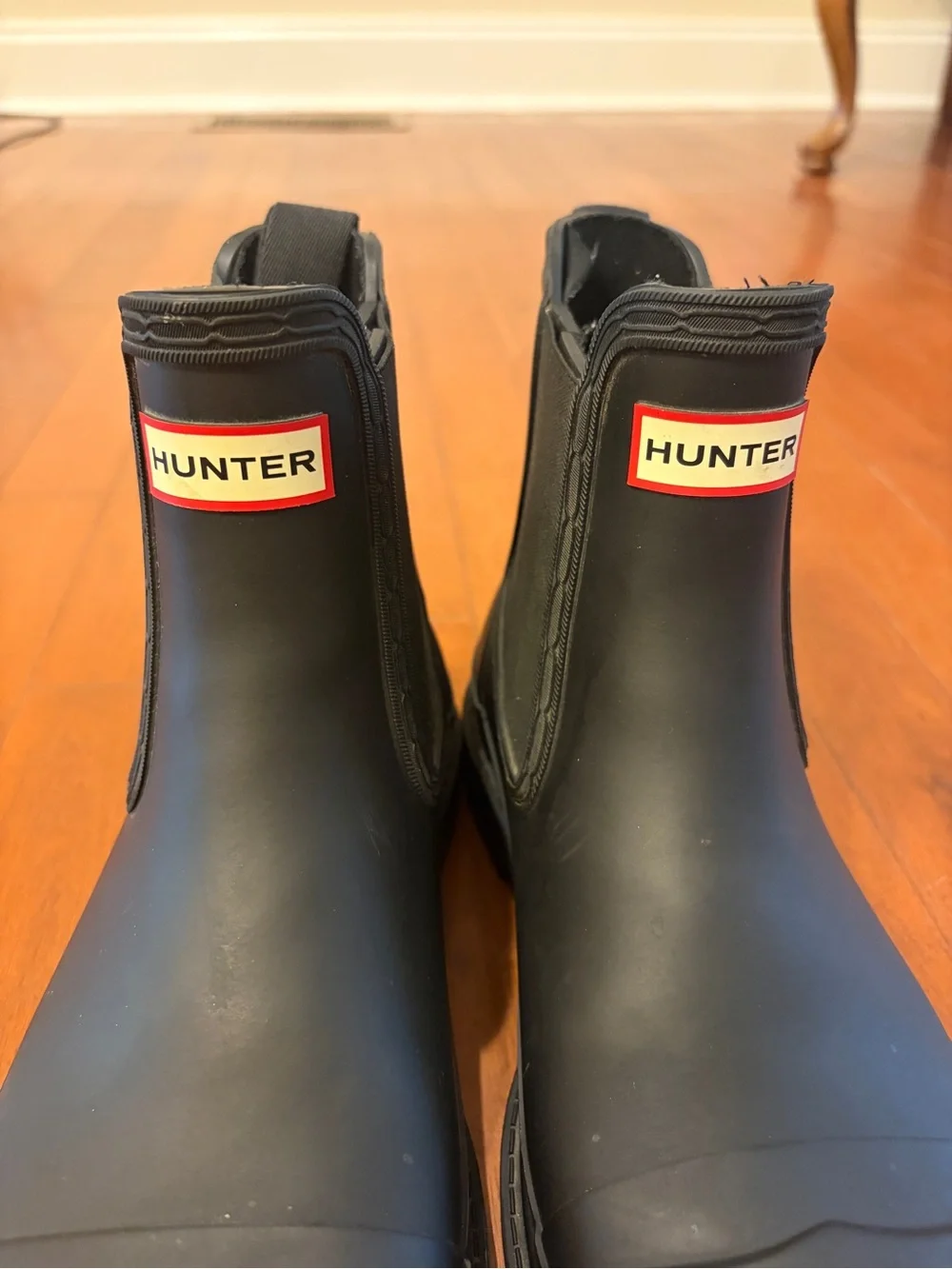 Hunter Black Matte Chelsea Rain Boots